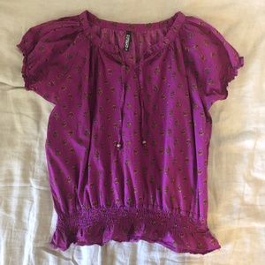 Womens purple blouse Switch brand size 10 fits like XS/S